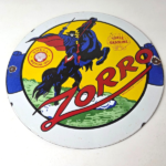 Vintage Shell Gasoline Sign – Zorro Gas Pump Service Automobile Motor Oil Sign - Image 15