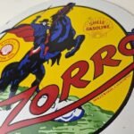 Vintage Shell Gasoline Sign – Zorro Gas Pump Service Automobile Motor Oil Sign - Image 4