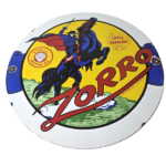 Vintage Shell Gasoline Sign – Zorro Gas Pump Service Automobile Motor Oil Sign - Image 2