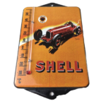 Vintage Shell Motor Oil Porcelain Sign – Gasoline Pump Ad Sign On Thermometer