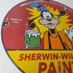 Vintage Sherwin Williams Paint Sign – Porcelain Goofy Hardware Store Gas Sign - Image 6