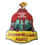 Vintage Sherwin Williams Paints Sign – Large Gas Pump Porcelain Advertising Sign