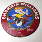 Vintage Sherwin Williams Sign – Paint Brush Painting Comic Gas Porcelain Sign - Image 15