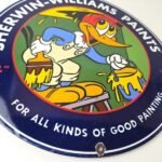 Vintage Sherwin Williams Sign – Paint Brush Painting Gas Oil Pump Porcelain Sign - Image 11