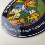 Vintage Sherwin Williams Sign – Paint Brush Painting Gas Oil Pump Porcelain Sign - Image 14