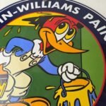 Vintage Sherwin Williams Sign – Paint Brush Painting Gas Oil Pump Porcelain Sign - Image 3
