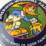 Vintage Sherwin Williams Sign – Paint Brush Painting Gas Oil Pump Porcelain Sign - Image 4