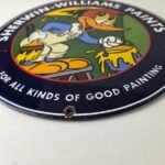 Vintage Sherwin Williams Sign – Paint Brush Painting Gas Oil Pump Porcelain Sign - Image 10