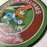 Vintage Sherwin Williams Sign – Paint Brush Painting Porcelain Gas Oil Pump Sign - Image 13