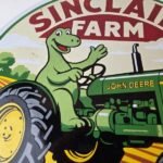 Vintage Sinclair Farm Sign – John Deere Tractor Barn Gas Pump Porcelain Sign - Image 3