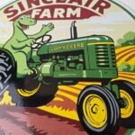 Vintage Sinclair Farm Sign – John Deere Tractor Barn Gas Pump Porcelain Sign - Image 4
