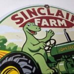 Vintage Sinclair Farm Sign – John Deere Tractor Barn Gas Pump Porcelain Sign - Image 5