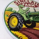 Vintage Sinclair Farm Sign – John Deere Tractor Barn Gas Pump Porcelain Sign - Image 6