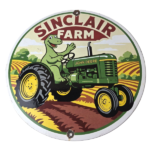 Vintage Sinclair Farm Sign – John Deere Tractor Barn Gas Pump Porcelain Sign - Image 2