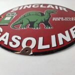Vintage Sinclair Gasoline Porcelain Sign – Gas Motor Oil Pump Sign - Image 11