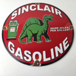 Vintage Sinclair Gasoline Porcelain Sign – Gas Motor Oil Pump Sign - Image 15