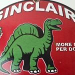 Vintage Sinclair Gasoline Porcelain Sign – Gas Motor Oil Pump Sign - Image 3