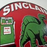 Vintage Sinclair Gasoline Porcelain Sign – Gas Motor Oil Pump Sign - Image 5