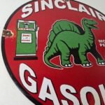 Vintage Sinclair Gasoline Porcelain Sign – Gas Motor Oil Pump Sign - Image 6