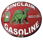 Vintage Sinclair Gasoline Porcelain Sign – Gas Motor Oil Pump Sign - Image 2