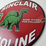 Vintage Sinclair Gasoline Porcelain Sign – Gas Motor Oil Pump Sign - Image 9