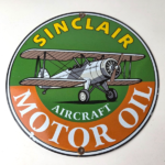 Vintage Sinclair Gasoline Sign – Aircraft Aviation Airplane Gas Porcelain Sign - Image 12