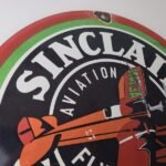 Vintage Sinclair Gasoline Sign – Airplane Porcelain Gas Pump Sign - Image 5