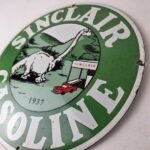 Vintage Sinclair Gasoline Sign – Dino Service Station Oil Pump Porcelain Sign - Image 12