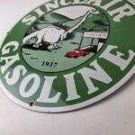 Vintage Sinclair Gasoline Sign – Dino Service Station Oil Pump Porcelain Sign - Image 13
