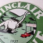 Vintage Sinclair Gasoline Sign – Dino Service Station Oil Pump Porcelain Sign - Image 3