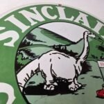 Vintage Sinclair Gasoline Sign – Dino Service Station Oil Pump Porcelain Sign - Image 5