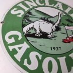 Vintage Sinclair Gasoline Sign – Dino Service Station Oil Pump Porcelain Sign - Image 6