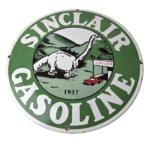 Vintage Sinclair Gasoline Sign – Dino Service Station Oil Pump Porcelain Sign - Image 2