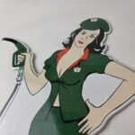 Vintage Sinclair Gasoline Sign – Filling Station Girl Gas Pump Porcelain Sign - Image 12