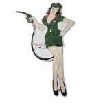 Vintage Sinclair Gasoline Sign – Filling Station Girl Gas Pump Porcelain Sign - Image 2