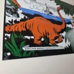 Vintage Sinclair Gasoline Sign – HC Service Station Navy Train Porcelain Sign - Image 11