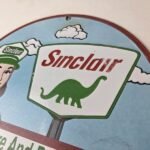Vintage Sinclair Gasoline Sign – Mechanic on Duty Gas Porcelain Pump Sign - Image 12
