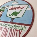Vintage Sinclair Gasoline Sign – Mechanic on Duty Gas Porcelain Pump Sign - Image 13