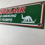 Vintage Sinclair Gasoline Sign – No Smoking Warning Gas Pump Porcelain Sign - Image 13