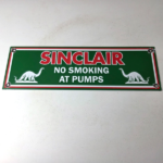 Vintage Sinclair Gasoline Sign – No Smoking Warning Gas Pump Porcelain Sign - Image 15