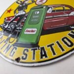 Vintage Sinclair Gasoline Sign – Pump Attendant Gas Oil Station Porcelain Sign - Image 14