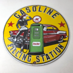 Vintage Sinclair Gasoline Sign – Pump Attendant Gas Oil Station Porcelain Sign - Image 15