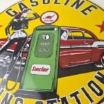 Vintage Sinclair Gasoline Sign – Pump Attendant Gas Oil Station Porcelain Sign - Image 4
