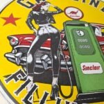Vintage Sinclair Gasoline Sign – Pump Attendant Gas Oil Station Porcelain Sign - Image 6