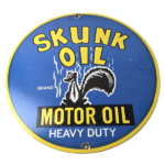 Vintage Skunk Oil Sign – Porcelain Service Station Gas Pump Plate Sign - Image 2