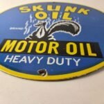 Vintage Skunk Oil Sign – Porcelain Service Station Gas Pump Plate Sign - Image 10