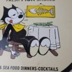 Vintage Smith Bros Sign – Felix the Cat Fresh Fish Meat Porcelain Gas Pump Sign - Image 4