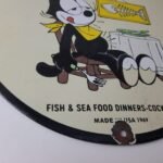 Vintage Smith Bros Sign – Felix the Cat Fresh Fish Meat Porcelain Gas Pump Sign - Image 7