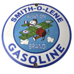 Vintage Smith-O-Lene Snoopy Aviation Porcelain Sign – Peanuts Gas Sign - Image 2