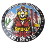 Vintage Smokey Bear Sign – Mountains Are Calling – Porcelain Gas Sign - Image 2